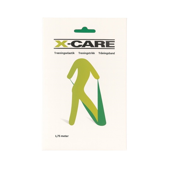 X-Care Træningselastik medium, 1,75 meter, grøn