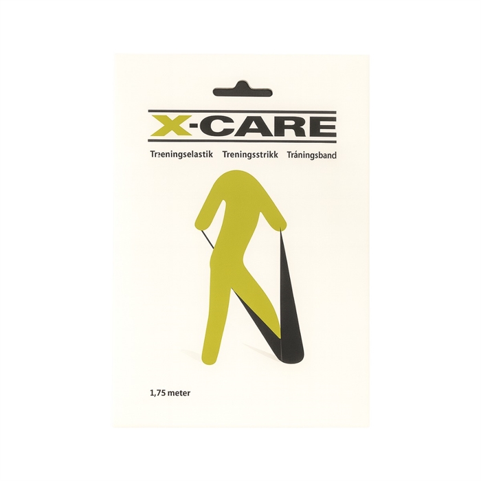 X-Care Træningselastik hård, 1,75 meter, sort