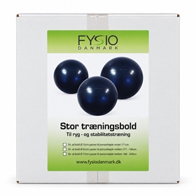 Gym ball, anti burst system, FysioDanmark emballage