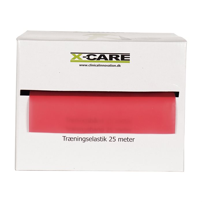 X-Care Latex-fri elastik, medium light, rød, 25 m