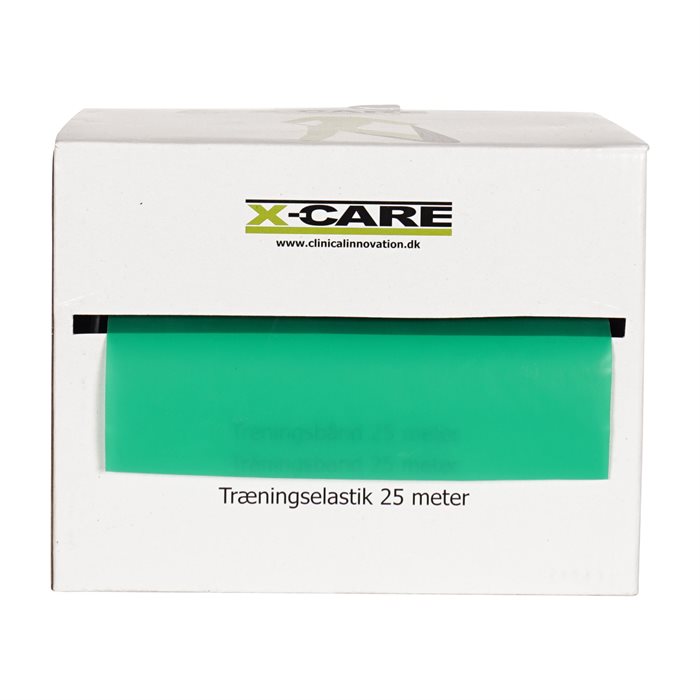X-Care Latex-fri elastik, medium, grøn, 25 m