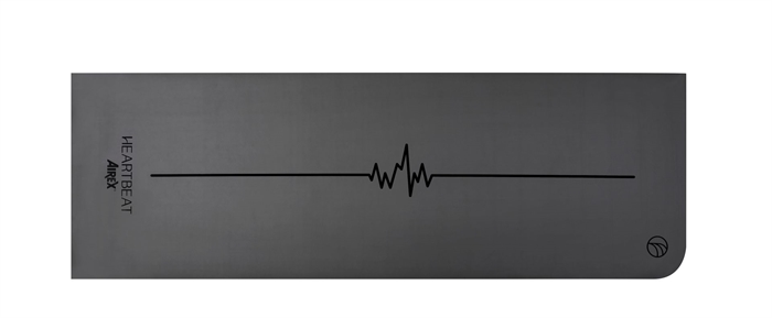 Airex Heartbeat yoga træningsmåtte, 183 x 61 x 0,4 cm, sort