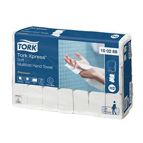 Tork premium håndklædeark H2, X-soft, 2-lags, hvid (21 pakker)