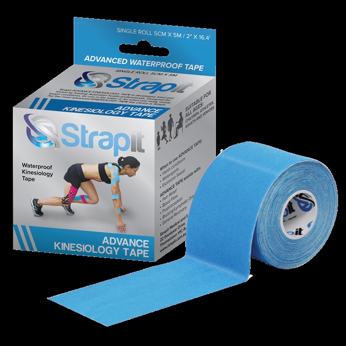 Strapit Advance Kinesiologi tape. 5cm x 5m, blå