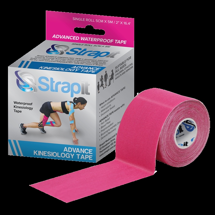Strapit Advance Kinesiologi tape. 5cm x 5m, pink
