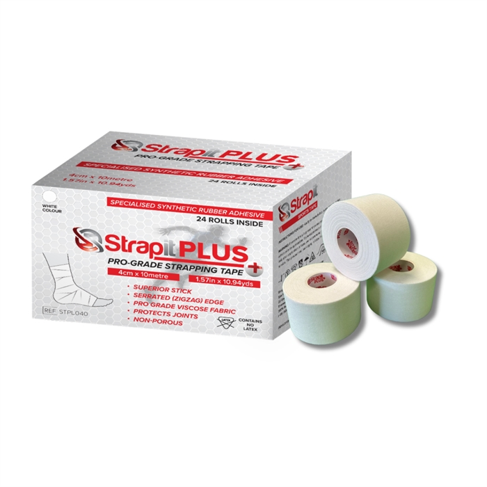 Strapit sportstape plus, 4cm, hvid (24 ruller)