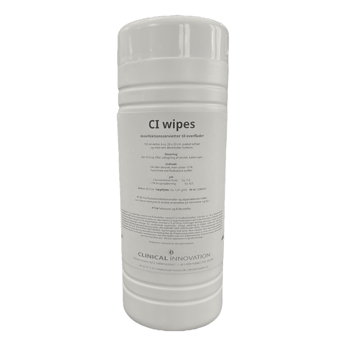 CI wipes, desinfektionsservietter til overflader (100 stk.)