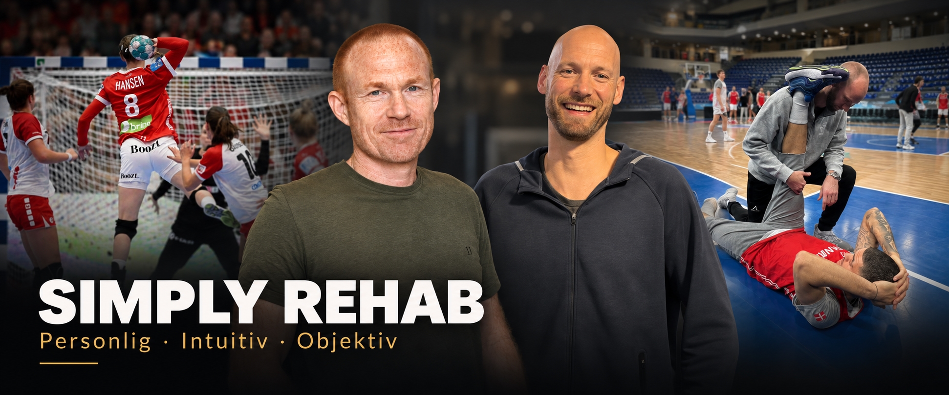 Simply Rehab med Mikkel og Christian samt billeder fra håndbold og basketball