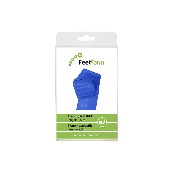 FeetForm Træningselastik medium, blå 2,5meter