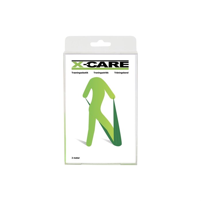 X-Care Træningselastik medium, 2 meter, grøn